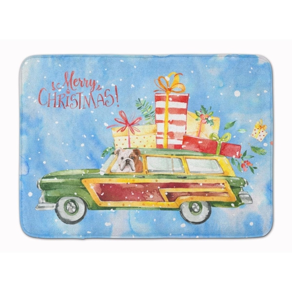 Carolines Treasures Merry Christmas English Bulldog Machine Washable Memory Foam Mat CK2453RUG - main